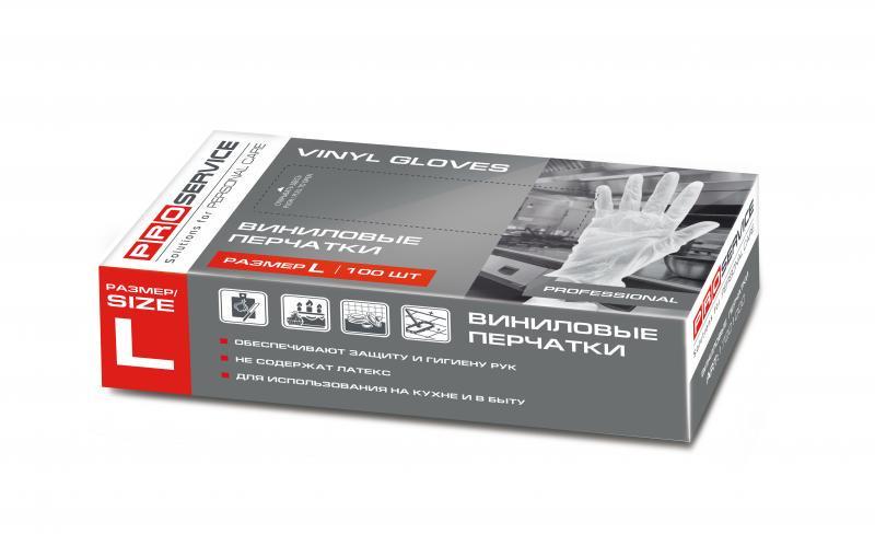 Рукавички вінілові PROFESSIONAL L 100 шт. (03276)